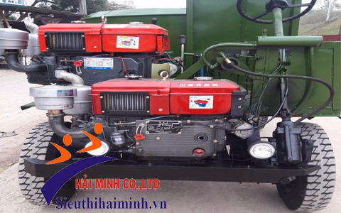 Máy trộn bê tông 2 cầu 12 bao 2 đầu nổ HM 12-2