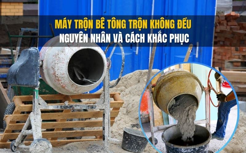 Máy trộn bê tông trộn không đều – Nguyên nhân và cách khắc phục