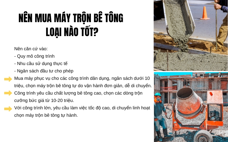 Nên mua máy trộn bê tông loại nào tốt