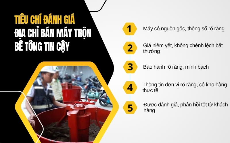 Tiêu chí đánh giá địa chỉ bán máy trộn bê tông tin cậy