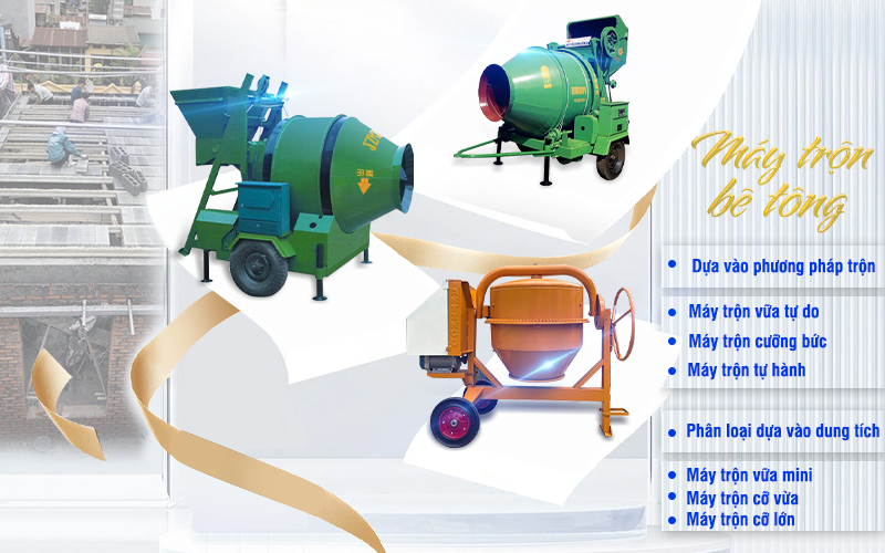 Phân loại các dòng máy trộn bê tông chính hiện nay