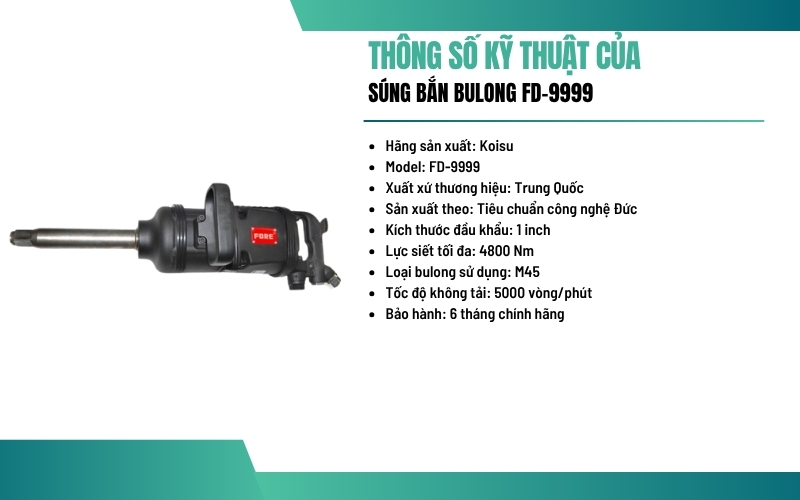 Thông số kỹ thuật của súng bắn bulong FD-9999