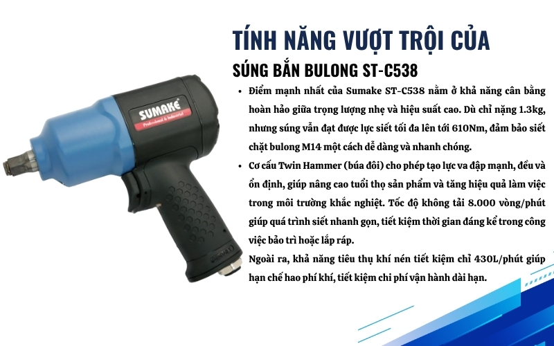 ính năng nổi bật của súng bắn bulong ST-C538
