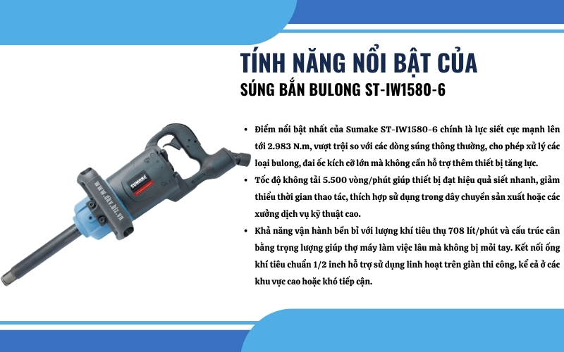 Tính năng nổi bật của súng bắn bulong ST-IW1580-6