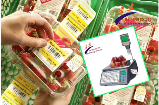 cân điện tử in mã vạch cho cửa hàng siêu thị trái cây