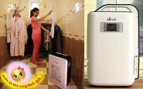 Treo quần áo lên móc khi sấy khô bằng máy hút ẩm