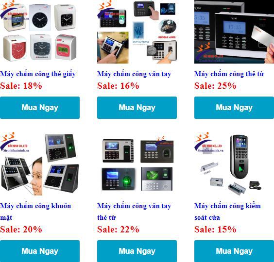 Máy chấm công tại Hải Minh giảm giá đến 25%