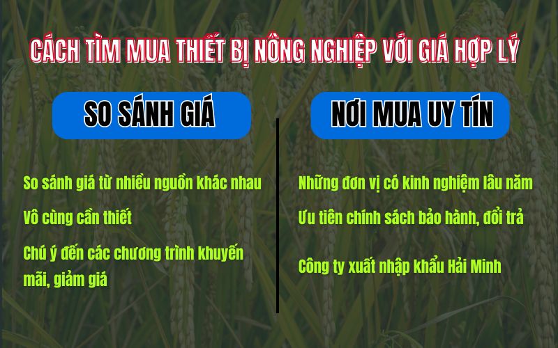 Cách tìm mua thiết bị nông nghiệp với giá hợp lý