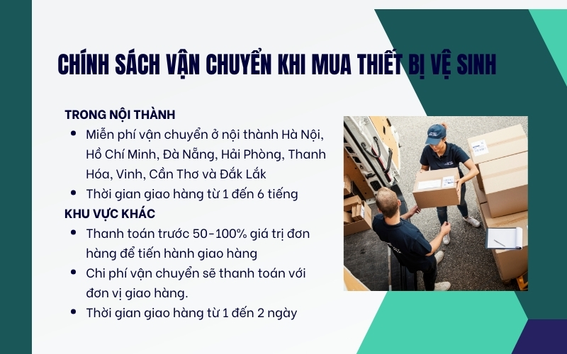Chính sách vận chuyển khi mua thiết bị vệ sinh