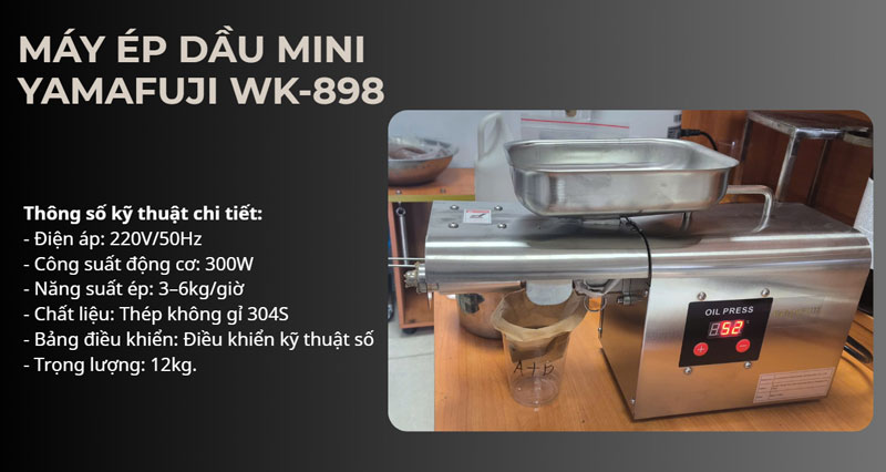 Máy ép dầu mini Yamafuji WK-898