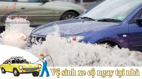 rửa xe tại nhà mùa ngập