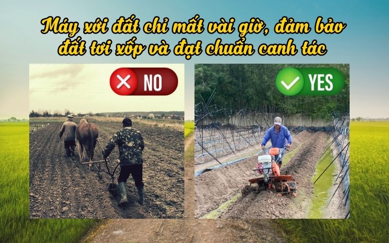 Máy xới đất chỉ mất vài giờ