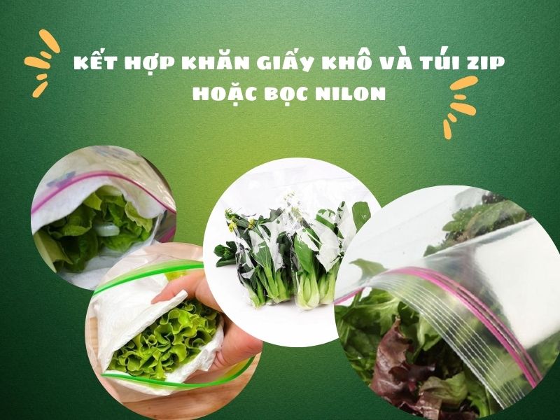 sử dụng khăn giấy khô hoặc túi zip