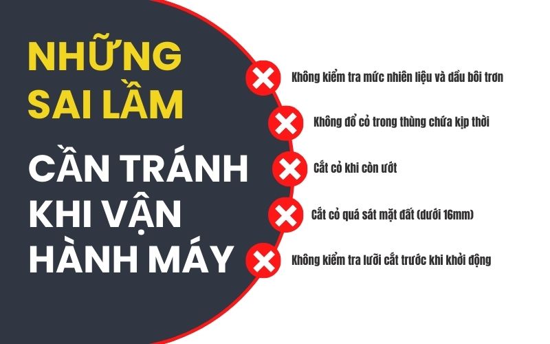 Những sai lầm cần tránh khi vận hành máy cắt cỏ Husqvarna LC 419A