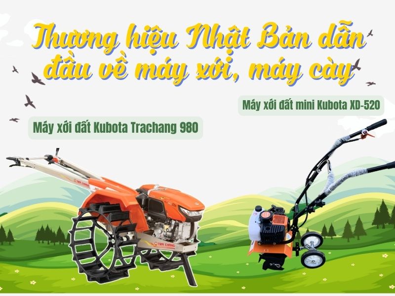 Thương hiệu Nhật Bản dẫn đầu về máy xới, máy cày