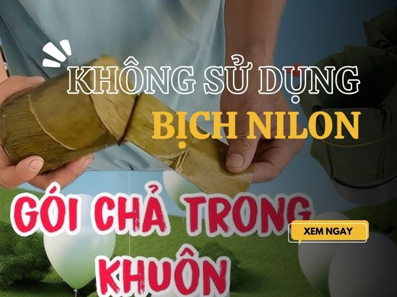 Cách gói giò lụa trong khuôn không sử dụng bịch nilon