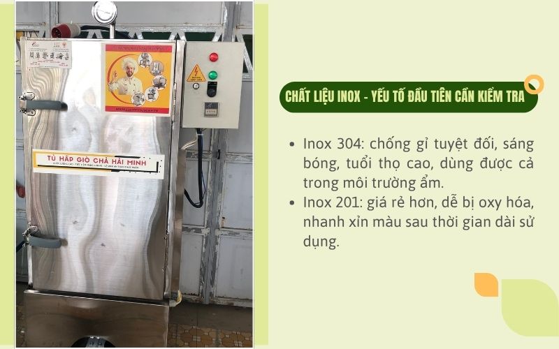 Chất liệu inox - Yếu tố đầu tiên cần kiểm tra