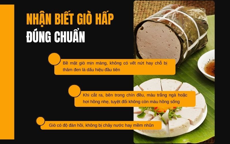 Dấu hiệu nhận biết giò hấp đúng chuẩn