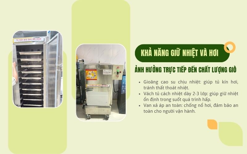 Khả năng giữ nhiệt và hơi - Ảnh hưởng trực tiếp đến chất lượng giò