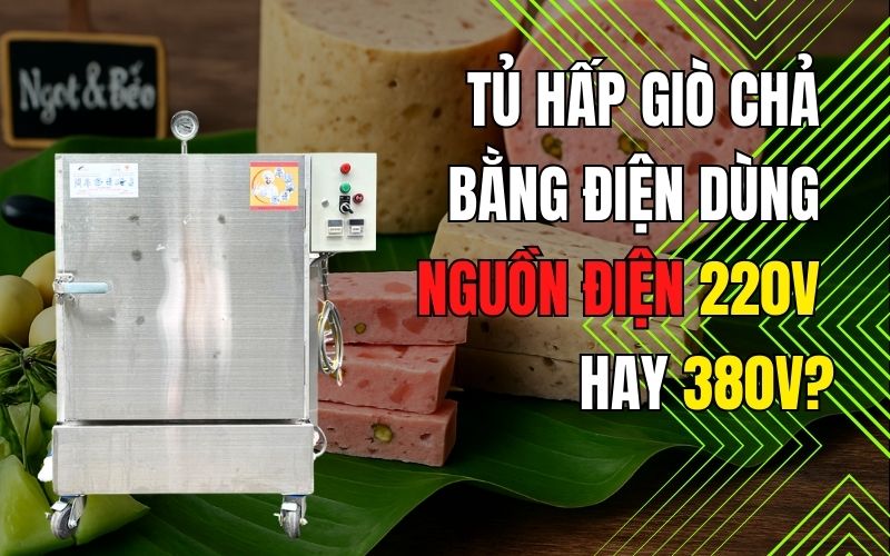 Tủ hấp giò chả bằng điện dùng nguồn điện 220V hay 380V?