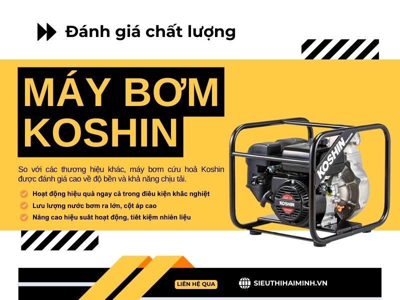 Đánh giá chất lượng máy bơm Koshin so với các thương hiệu khác