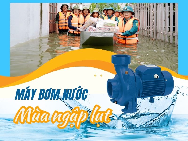 Máy bơm nước - cứu tinh trong mùa lũ ngập úng