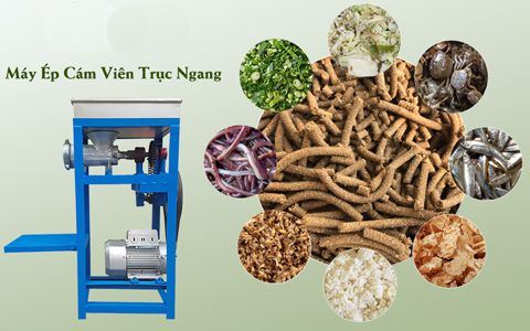 máy ép cám viên trục ngang