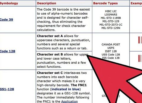 Tìm ký hiệu của bạn trong giao diện bổ trợ mã vạch.