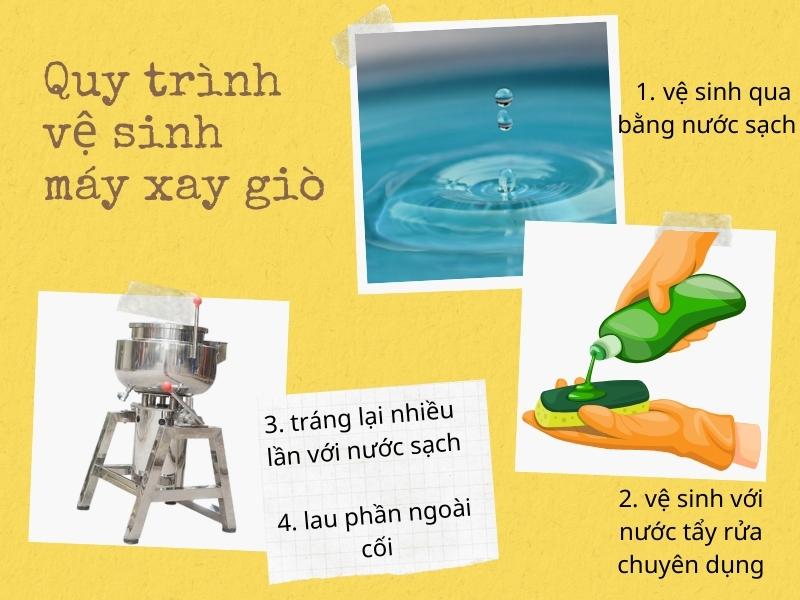 quy trình vệ sinh máy xay giò chả