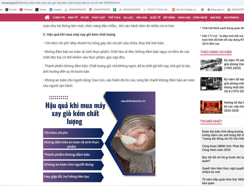 Hậu quả khi mua máy xay giò kém chất lượng