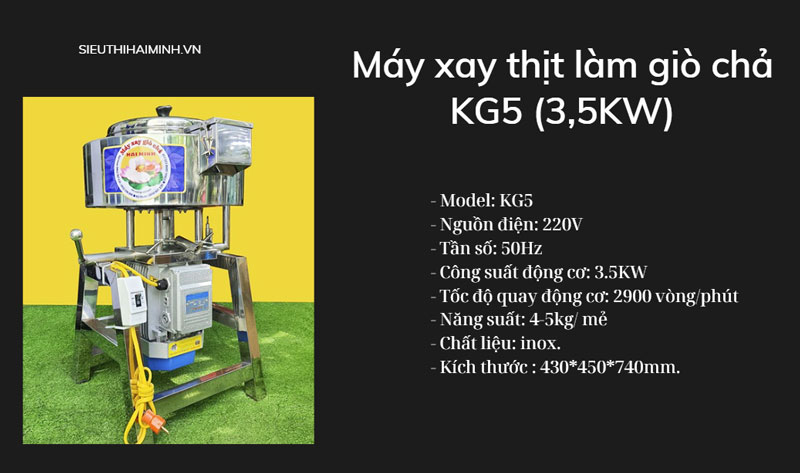 Máy xay thịt làm giò chả KG5 (3,5KW)