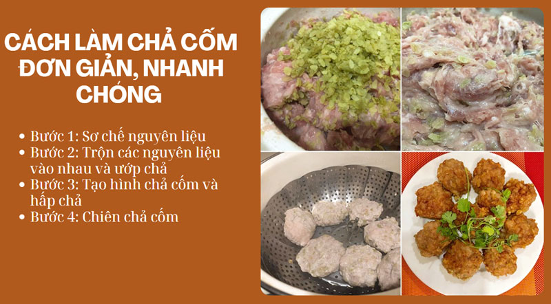 Cách làm chả cốm đơn giản, nhanh chóng