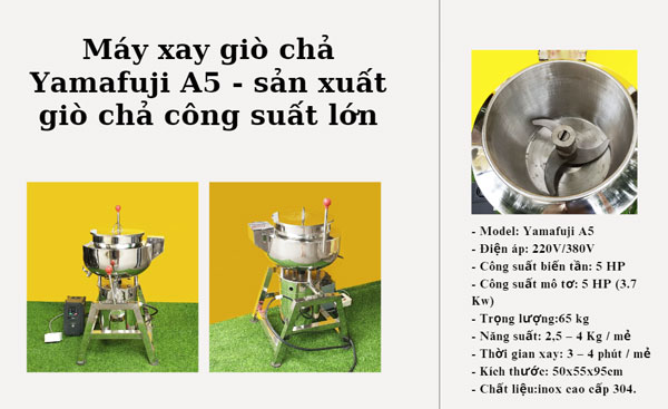 Máy xay giò chả Yamafuji A5 - sản xuất giò chả công suất lớn