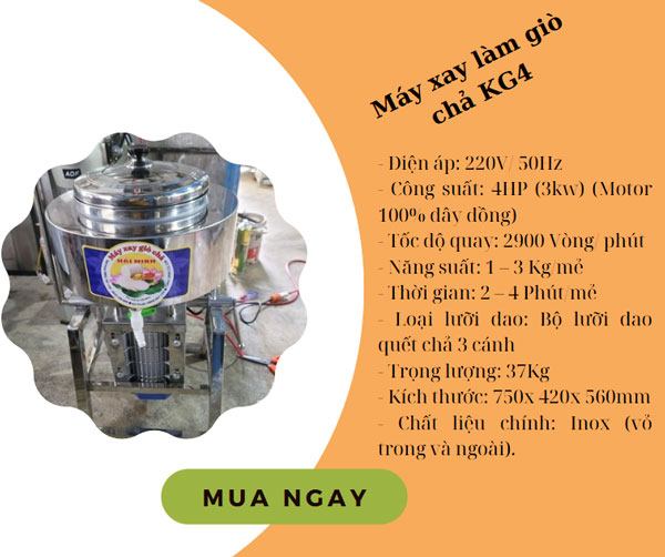 Máy xay giò chả gia đình inox KG4 