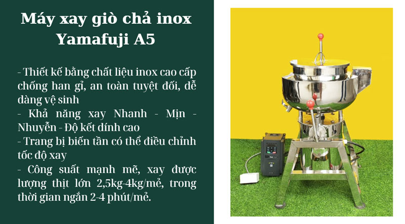 Máy xay giò chả inox Yamafuji A5