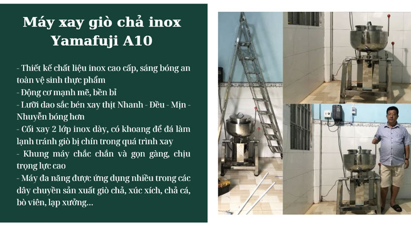 Máy xay giò inox Yamafuji A10