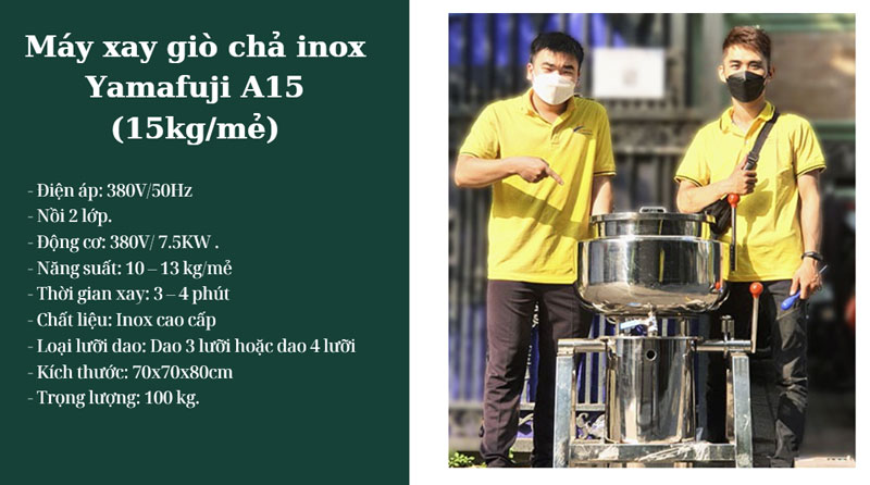 Máy xay chả lụa inox Yamafuji A15