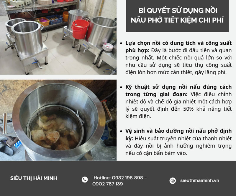 Bí quyết sử dụng nồi nấu phở tiết kiệm chi phí