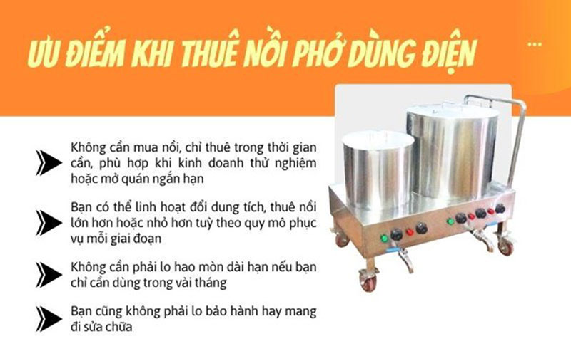 Ưu điểm khi thuê nồi phở dùng điện