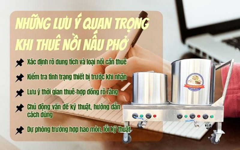 Lưu ý khi thuê nồi phở điện