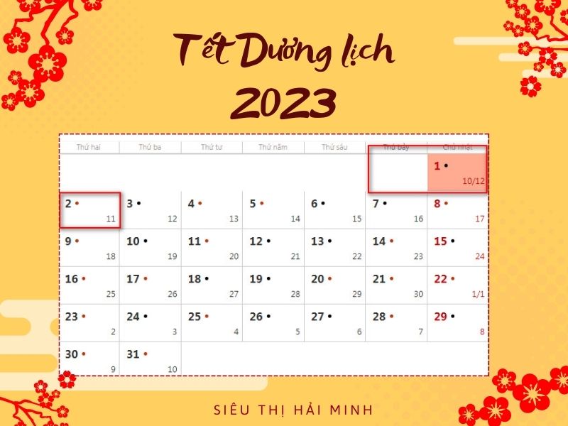 Tết Dương lịch 2023 được nghỉ bao nhiêu ngày ?