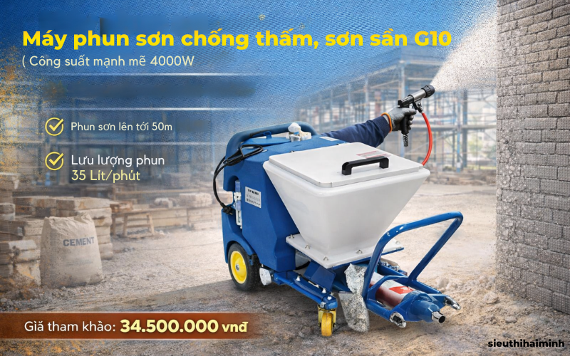 Máy phun sơn chống thấm, sơn sần G10