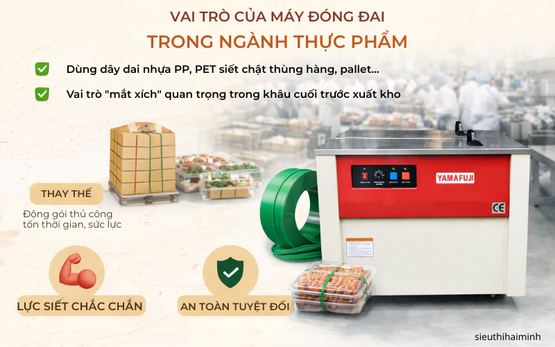 Vai trò của máy đóng đai trong ngành thực phẩm