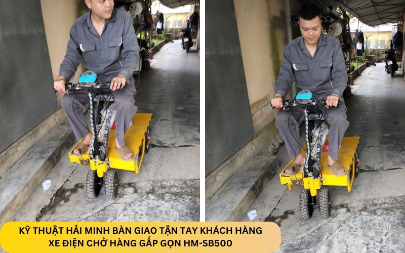 Kỹ thuật Hải Minh bàn giao Xe điện chở hàng gấp gọn HM-SB500