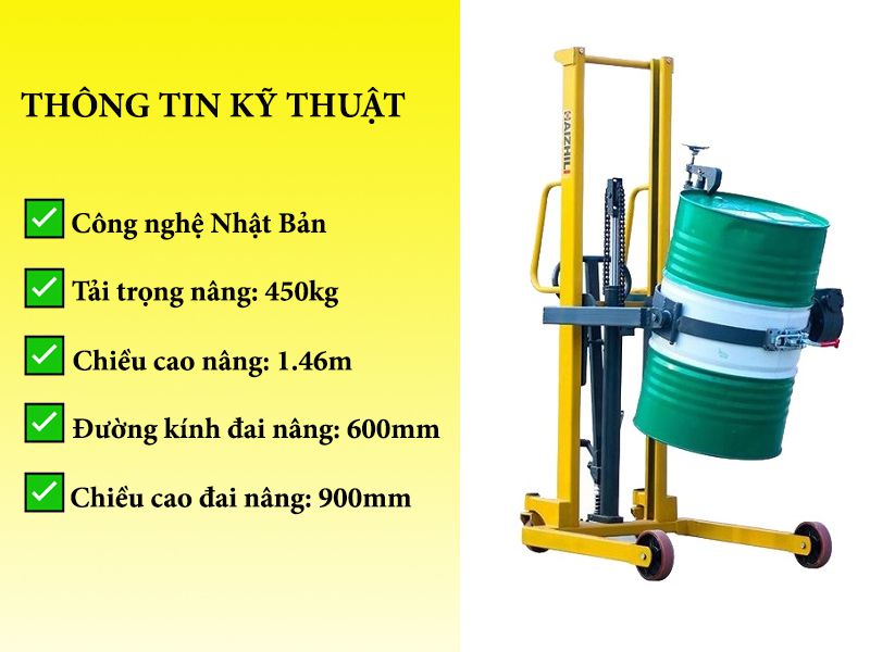 Xe nâng phuy quay đổ FUJIFA D450 tốt