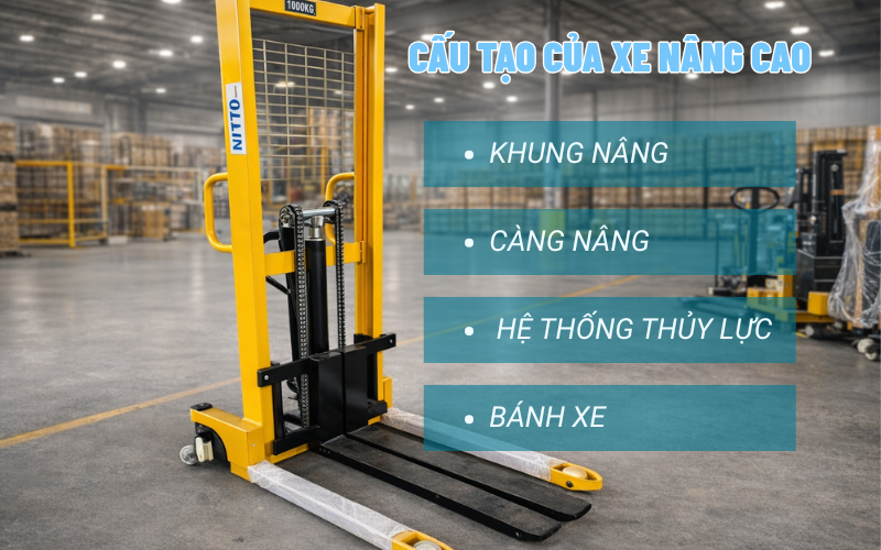 Xe nâng tay cao Chính hãng, giá tốt, nâng hàng an toàn và hiệu quả.