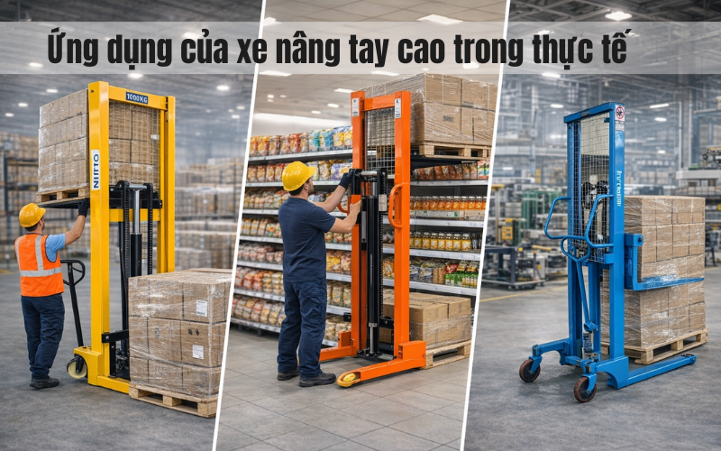 Xe nâng tay cao Chính hãng, giá tốt, nâng hàng an toàn và hiệu quả.